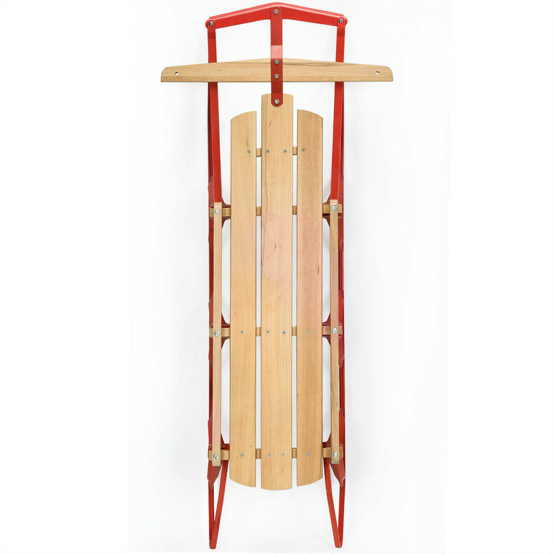 54 Inch Wooden Snow Sled With Metal Runners