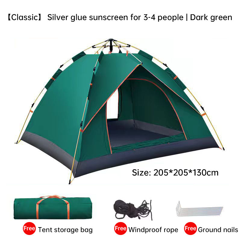 Quick Deploy Green White Outdoor Camping Tent