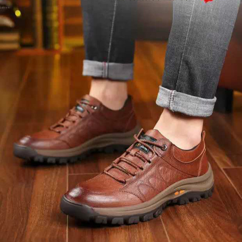 Casual Leather Outdoor Hiking Shoes Comfortable Walking Footwear