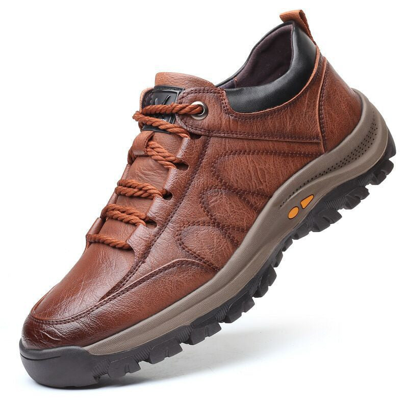 Casual Leather Outdoor Hiking Shoes Comfortable Walking Footwear