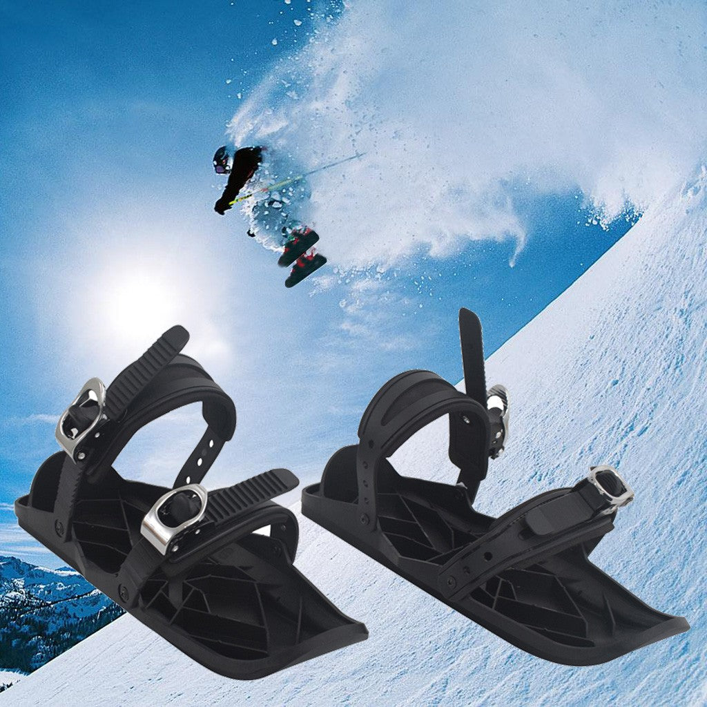 Adjustable Mini Snow Skis With Portable Bindings