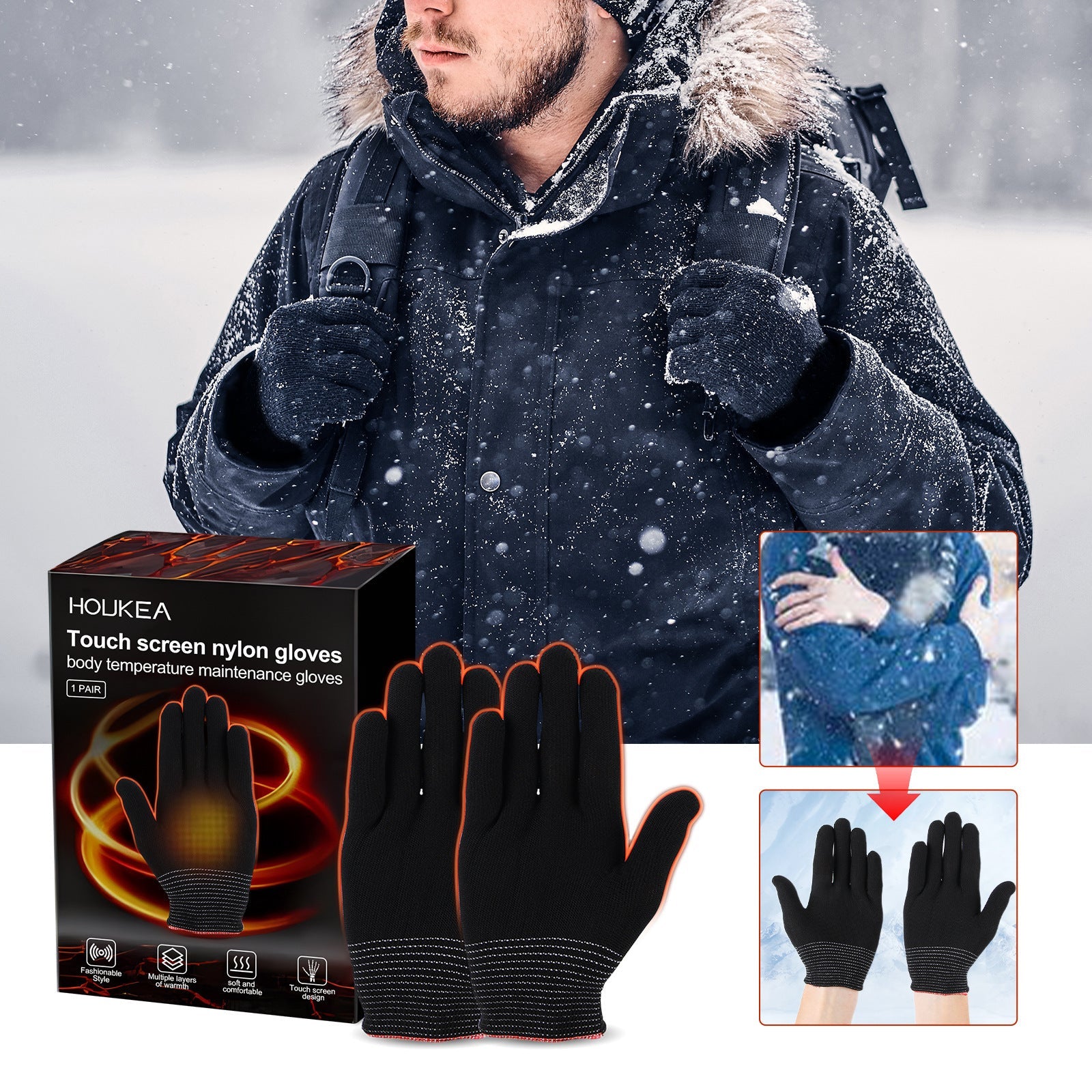 Nylon Winter Gloves For Outdoor Sports Activities