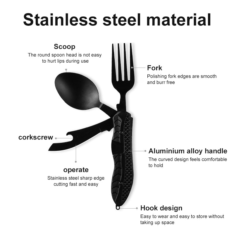 Multifunctional Stainless Steel Outdoor Camping Tableware Set