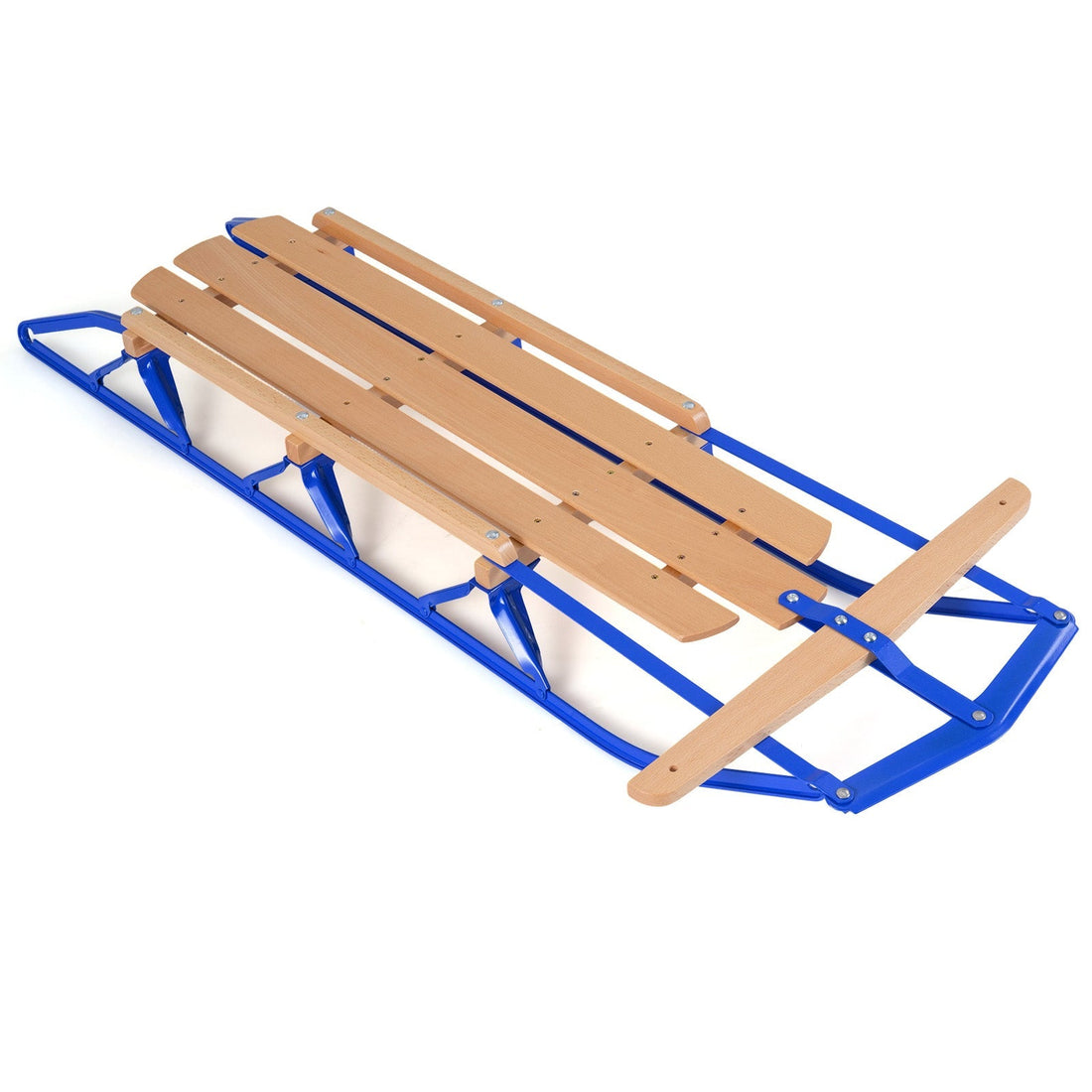 54 Inch Wooden Snow Sled With Metal Runners