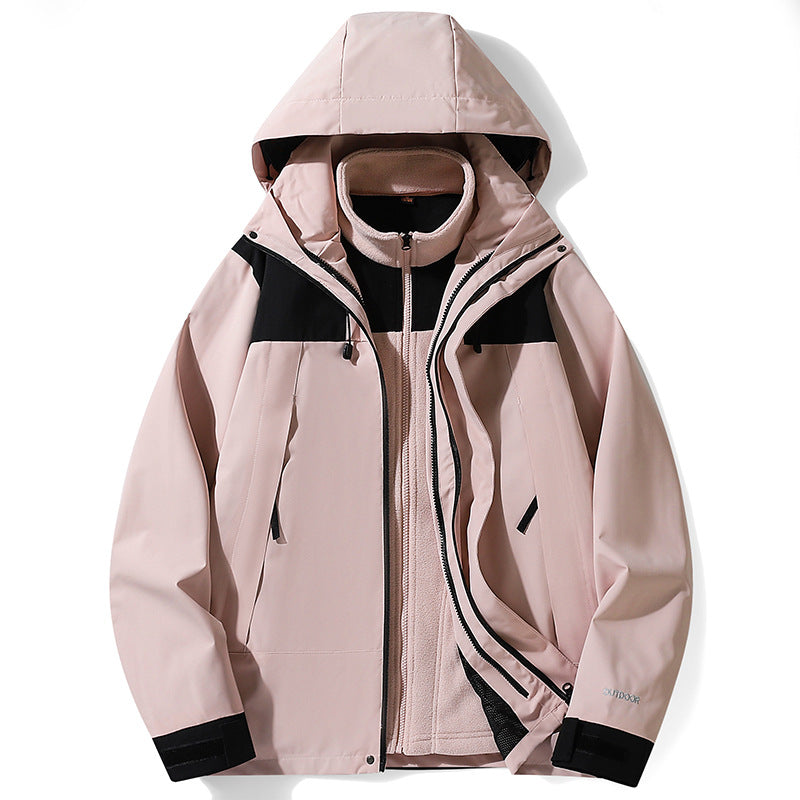 Men's Women's Three-in-One Detachable Outdoor Jacket