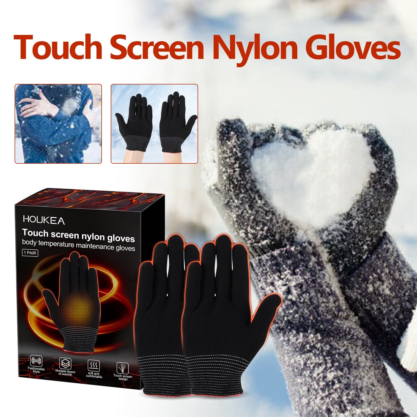 Nylon Winter Gloves For Outdoor Sports Activities