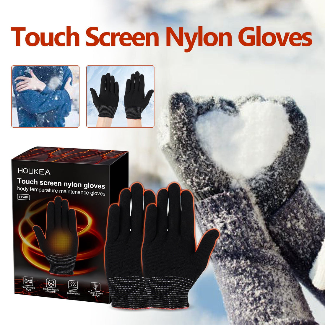 Nylon Winter Gloves For Outdoor Sports Activities