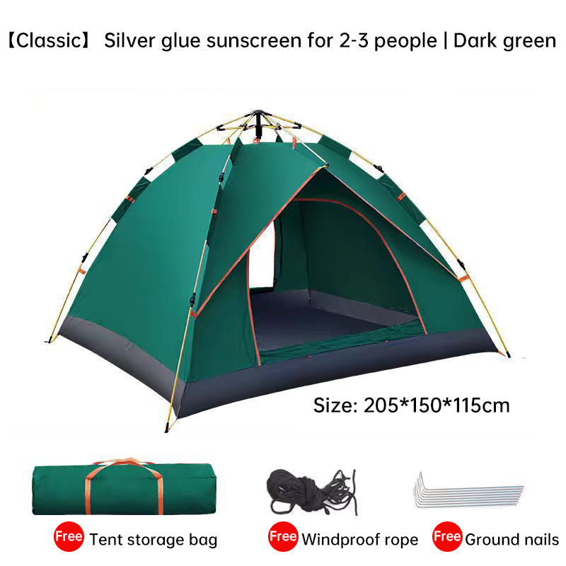 Quick Deploy Green White Outdoor Camping Tent