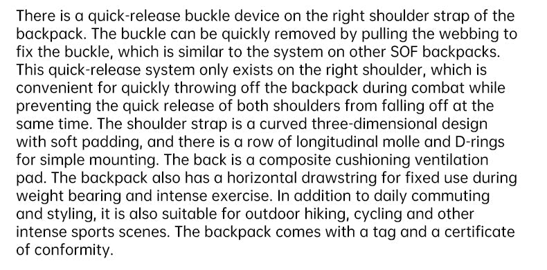 Russian Mammoth B Tactical Mountain Assault Backpack