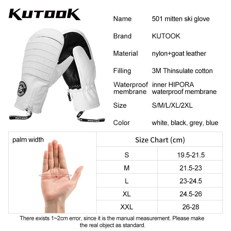 Winter Ski Mittens Waterproof Windproof Thermal Gloves