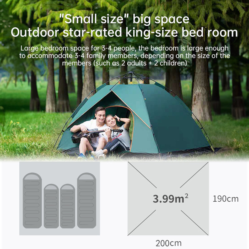 Quick Deploy Green White Outdoor Camping Tent