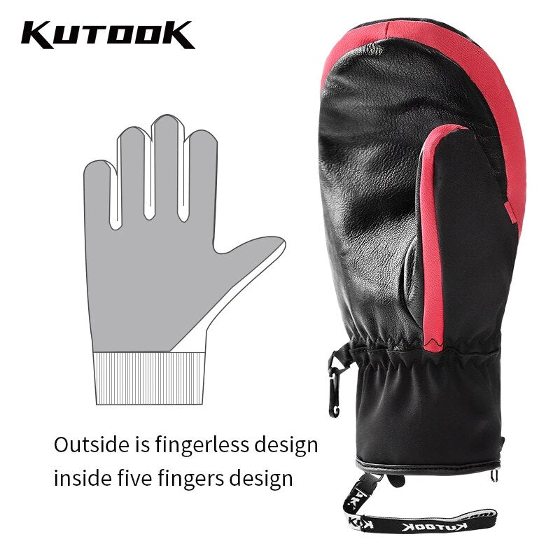Winter Ski Mittens Waterproof Windproof Thermal Gloves