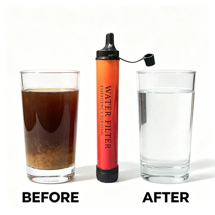 1-5 pcs Outdoor Mini Water Filter Straw Camping Purification Portable Hiking Water Purifier for Survival or Emergency Supplies
