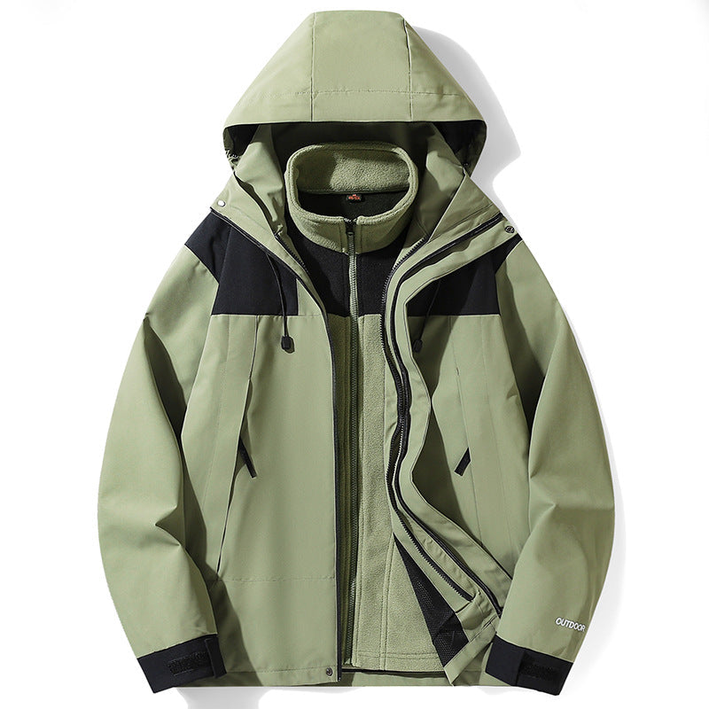 Men's Women's Three-in-One Detachable Outdoor Jacket