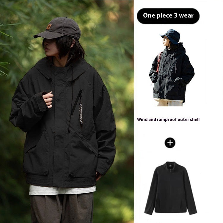 Men's Women's Spring Windproof Waterproof Hooded Outdoor Jacket