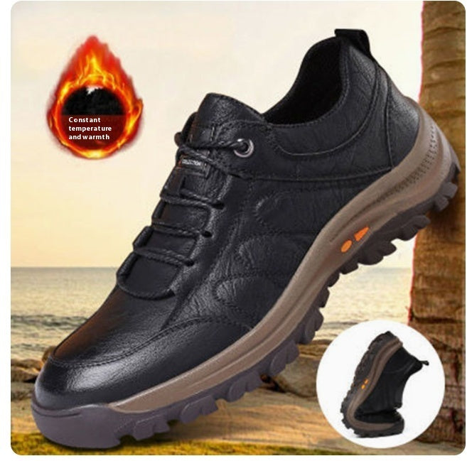 Casual Leather Outdoor Hiking Shoes Comfortable Walking Footwear
