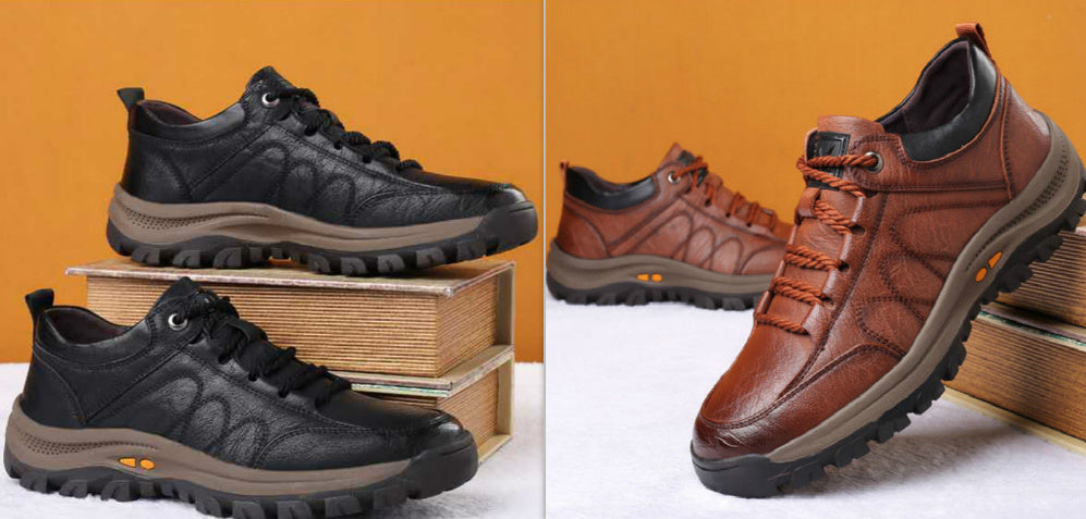 Casual Leather Outdoor Hiking Shoes Comfortable Walking Footwear