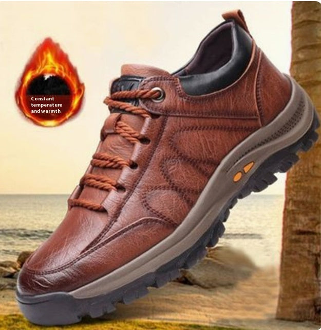 Casual Leather Outdoor Hiking Shoes Comfortable Walking Footwear